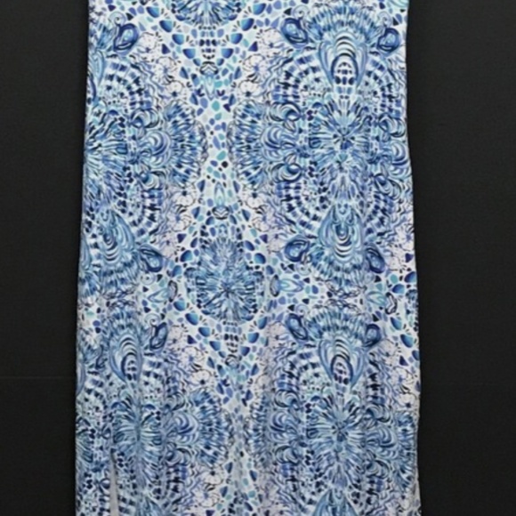 Lilly Pulitzer Wynne Maxi Dress Resort White Call My Shell Phone Blue Printed xl - Picture 4 of 5